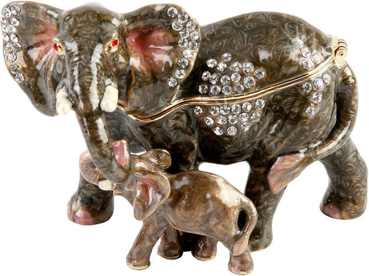 Elephant and Calf Trinket Box