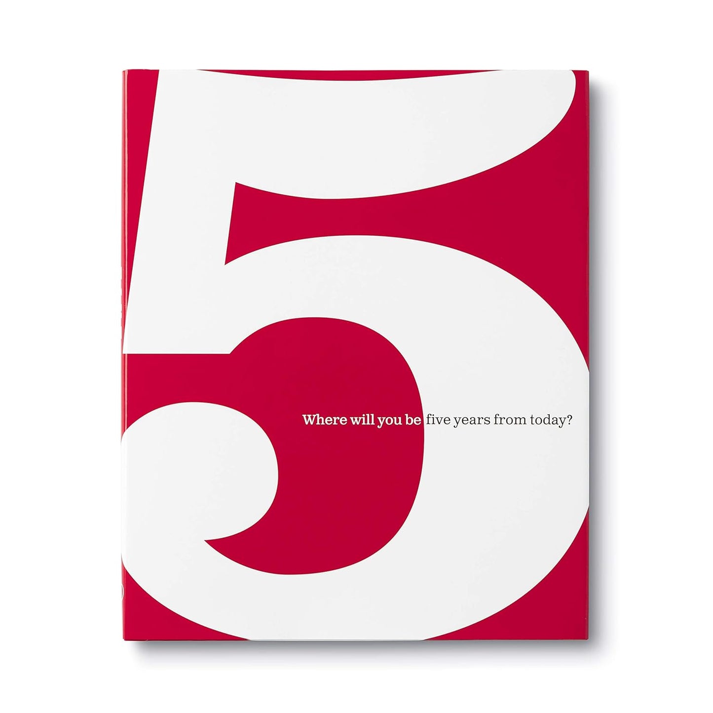 Book with a large white number '5' on a red background, featuring the text 'Where will you be five years from today?'.