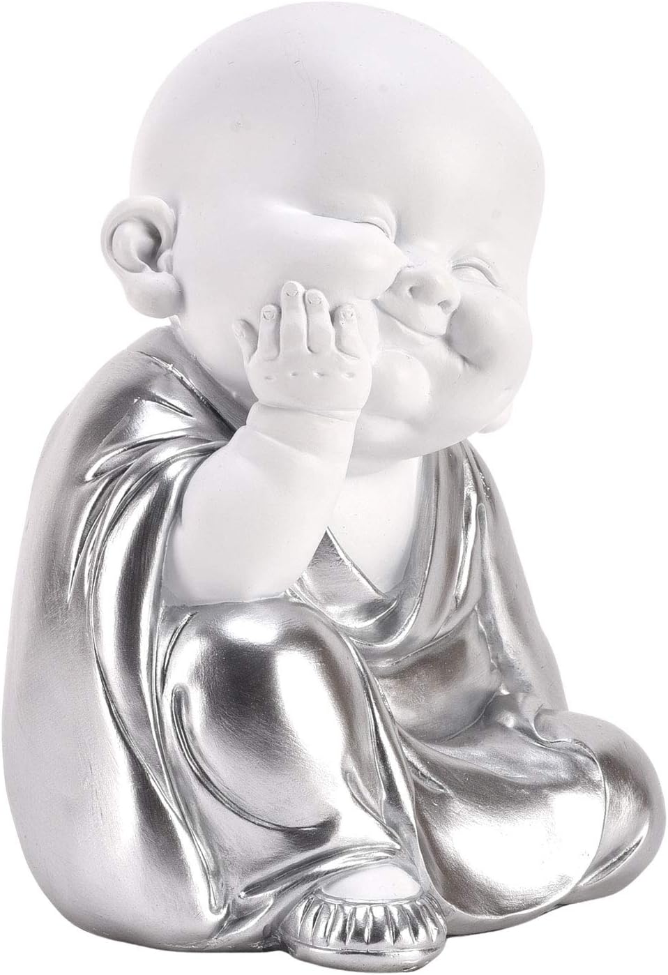 Hestia White & Silver Buddha - Hand on Chin
