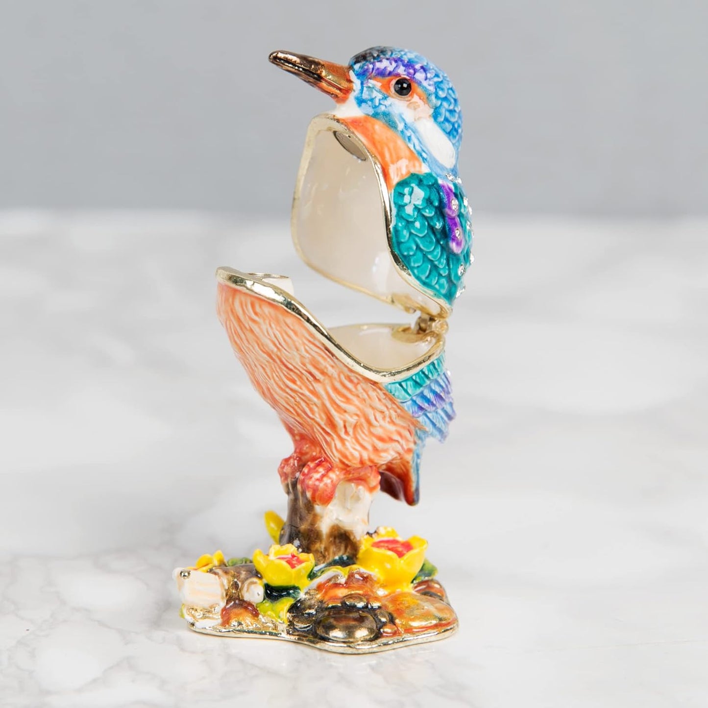 Open Kingfisher Trinket Box Treasured Trinkets Juliana