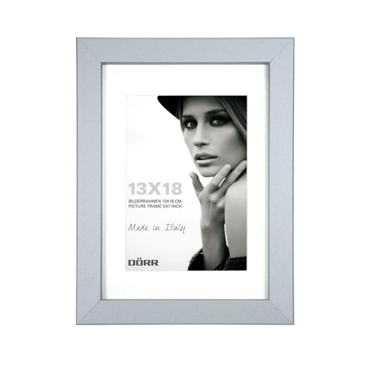 Dorr Bloc Wooden Photo Frame - 7x5 with 5x3.5 Insert - Silver