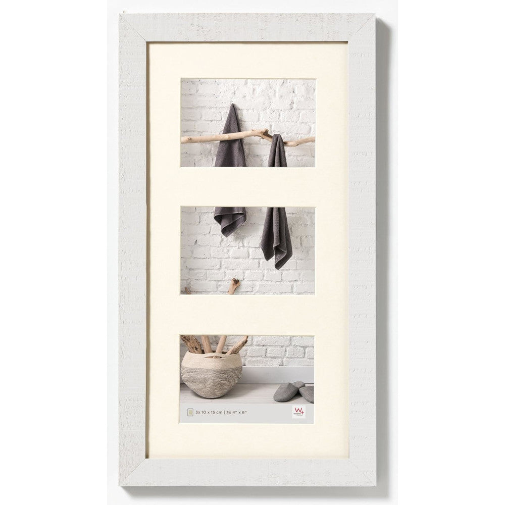 Walther Home Wooden Multi Picture Frame for 3x 6x4 inch - Polar White