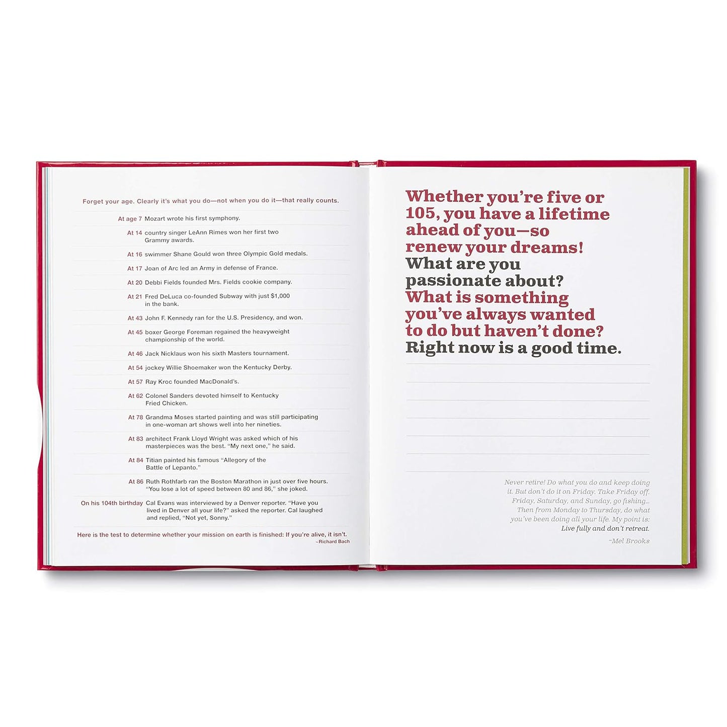 Open book with text on a white background