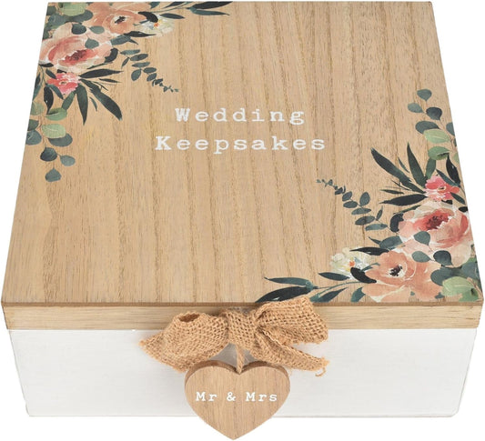 Love Story Wooden Wedding Day Keepsake Box