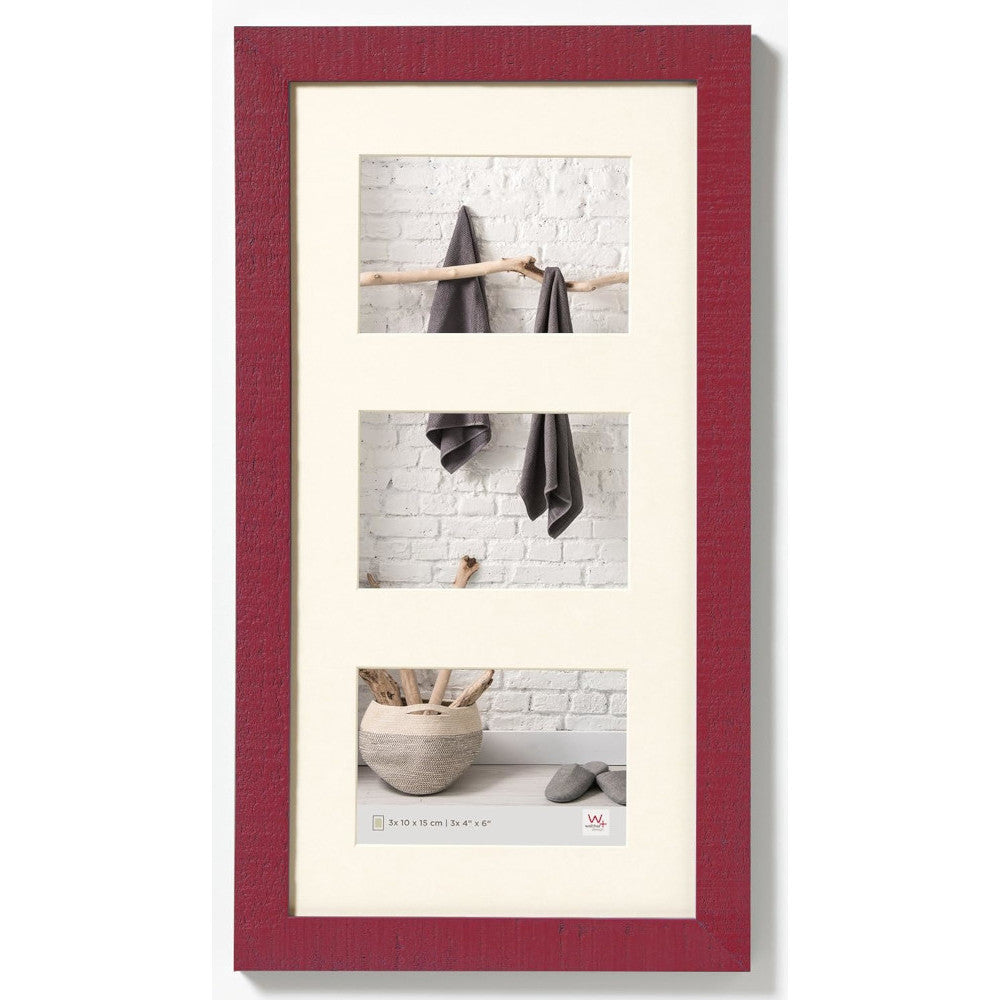 Walther Home Wooden Picture Frame for 3x 6x4 inch - Bordeaux
