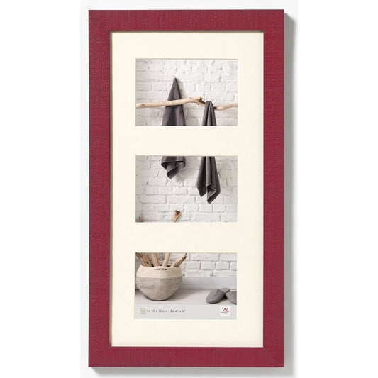 Walther Home Wooden Picture Frame for 3x 6x4 inch - Bordeaux