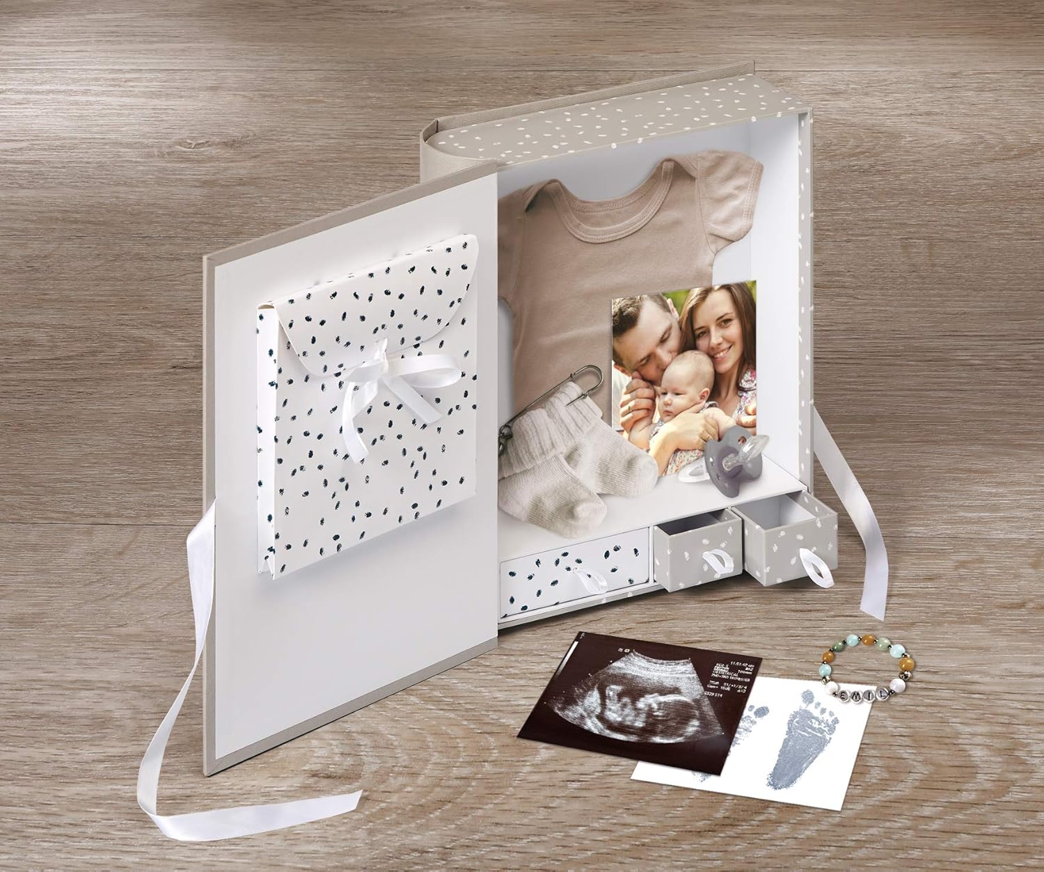 Walther Madu Baby Keepsake Box Overalll Size 13x11x3.5"