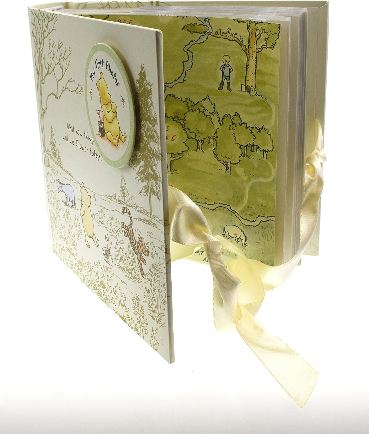 Decorative album with illustrations and a ribbon on a white background