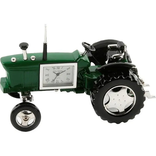 William Widdop Metal Miniature Clock - Green Tractor