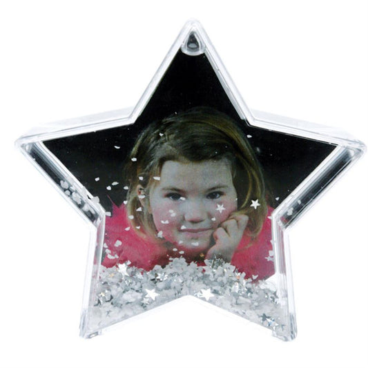 Dorr Star Shaped Snow Globe with Snow and Stars
