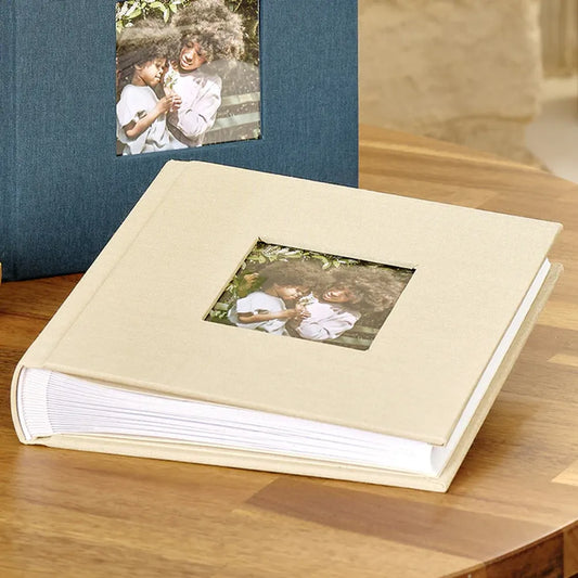 Kenro Aztec Prestige Self-Adhesive Beige Linen Photo Album - 50 Pages