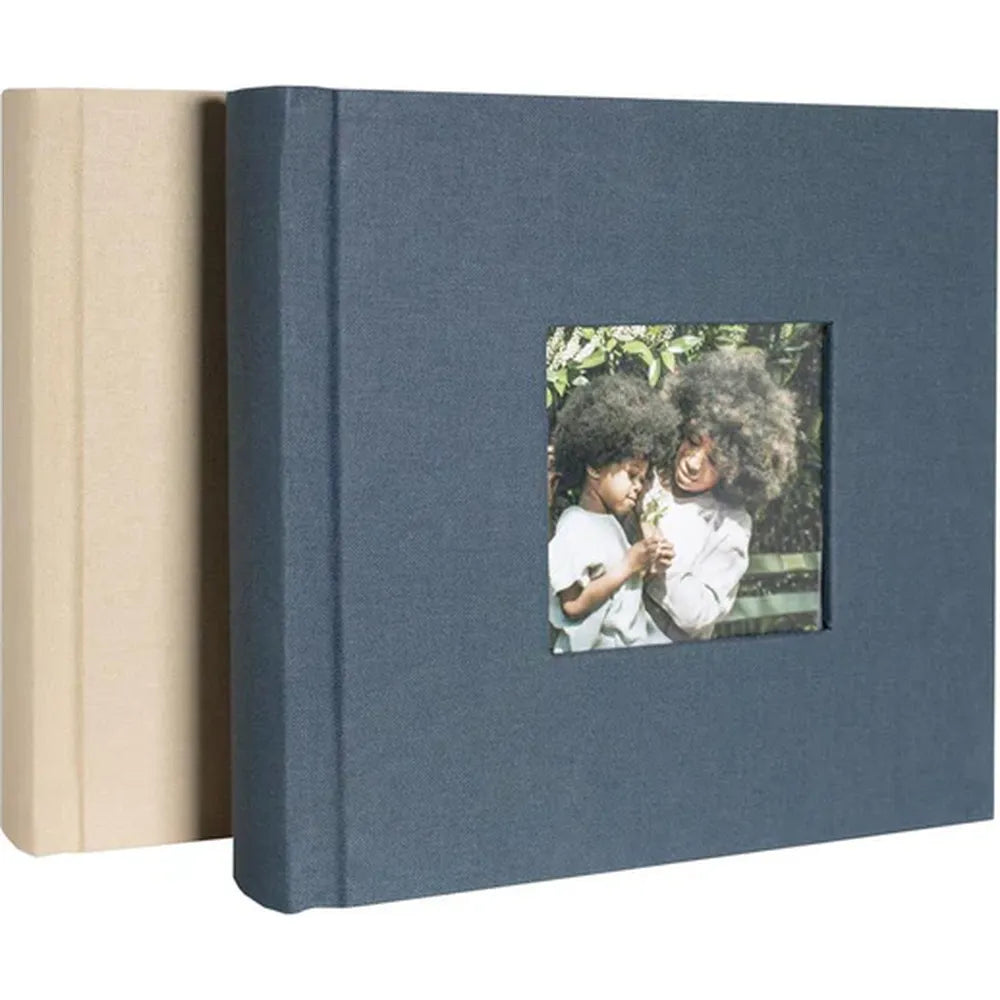 Kenro Aztec Prestige Self-Adhesive Blue Linen Photo Album - 50 Pages