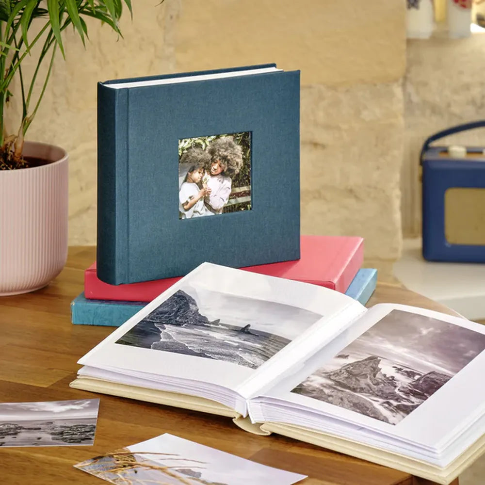 Kenro Aztec Prestige Self-Adhesive Blue Linen Photo Album - 50 Pages