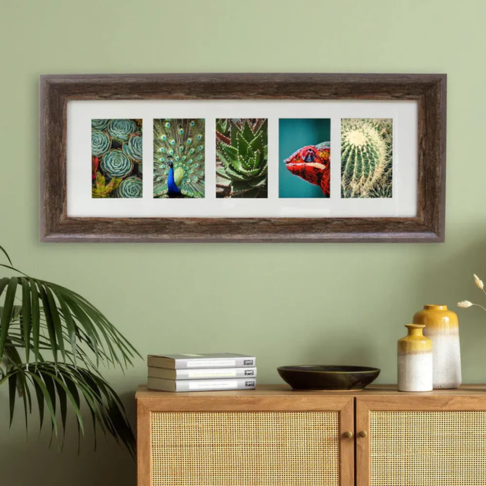 Kenro Bergamo Rustic Series 7x5 Triple Photo Frame - Brown