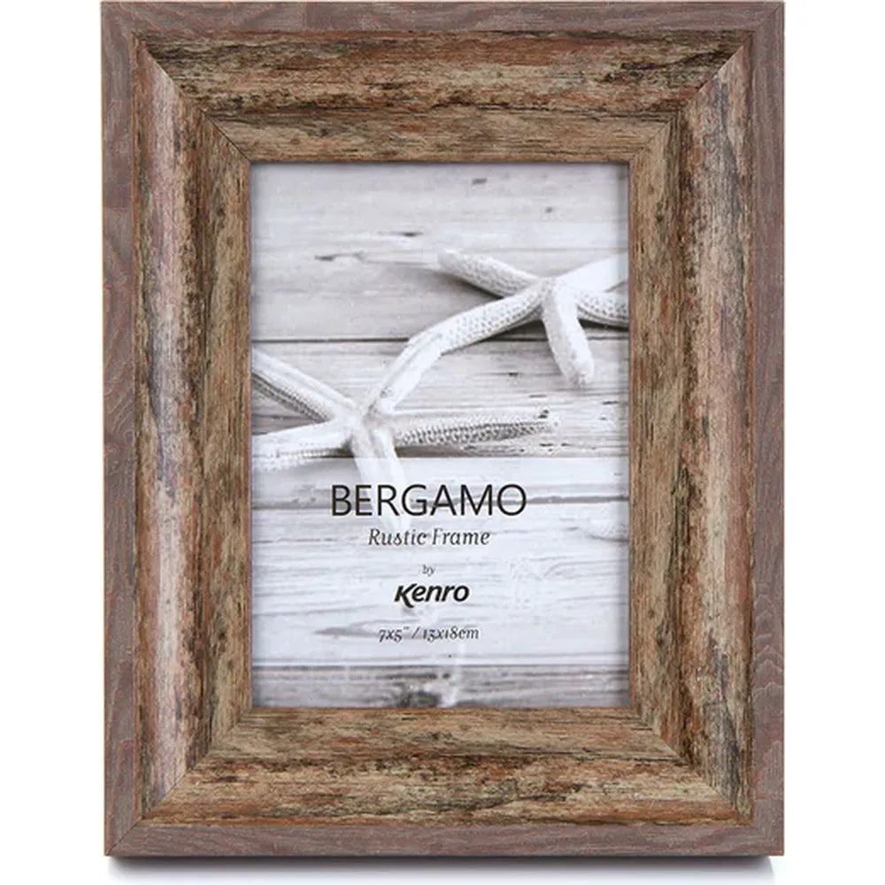 Kenro Bergamo Rustic Series 8x6 Photo Frame - Brown