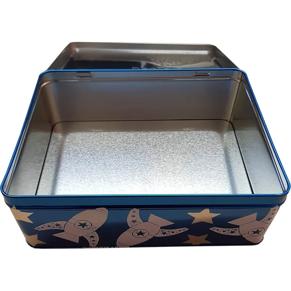 Brightside Boy Stuff Keepsake Tin – Metallic Treasure Storage Tin for Children