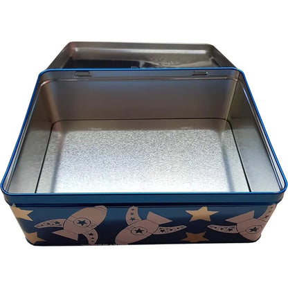 Brightside Boy Stuff Keepsake Tin – Metallic Treasure Storage Tin for Children