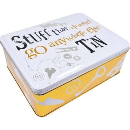Brightside Stuff That Doesn't Go Anywhere Storage Tin – Metallic Organiser Tin