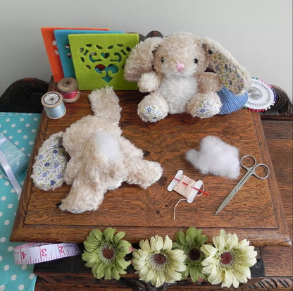 APPLES TO PEARS® Sew Me Up Floral Bunny – Make Your Own Bunny Craft Kit, Gift in a Tin