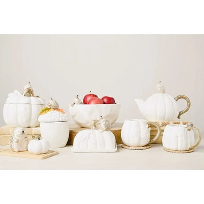 Country Living Pumpkin Mug with Hedgehog Handle