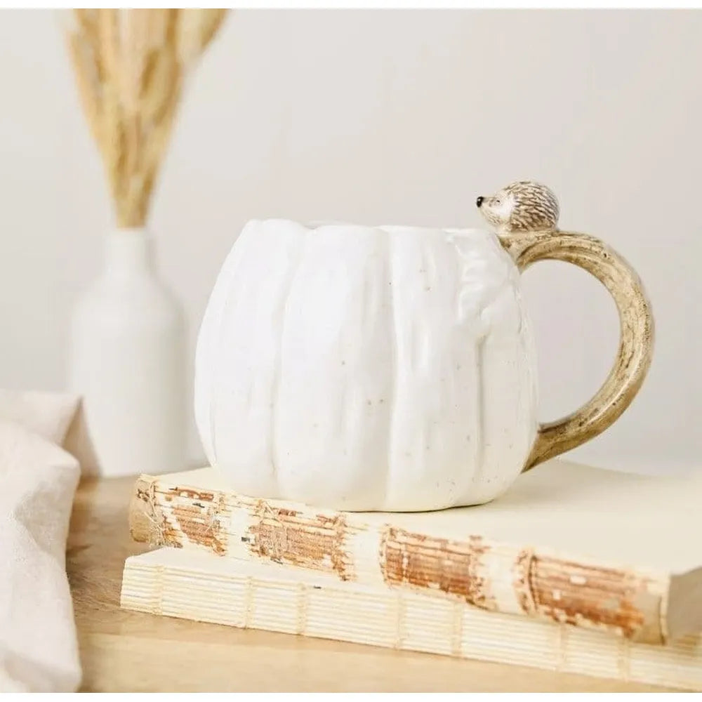 Country Living Pumpkin Mug with Hedgehog Handle