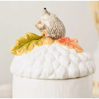 Country Living Hedgehog On An Acorn Storage Jar