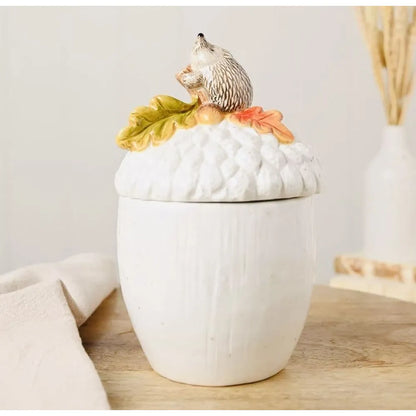 Country Living Hedgehog On An Acorn Storage Jar