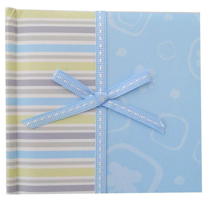 Gift wrap with blue ribbon on a blue background