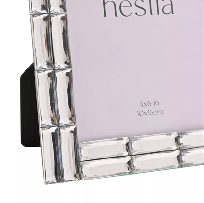 HESTIA® Mirrored Glass Photo Frame 6x4 – Elegant Decorative Picture Frame