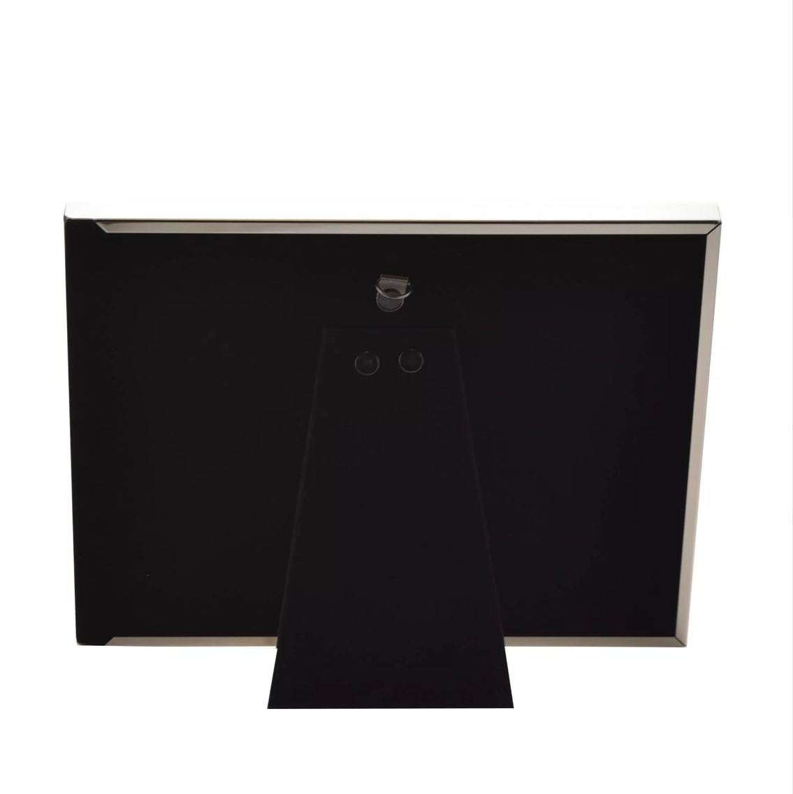 Black rectangular frame back in front on a white background
