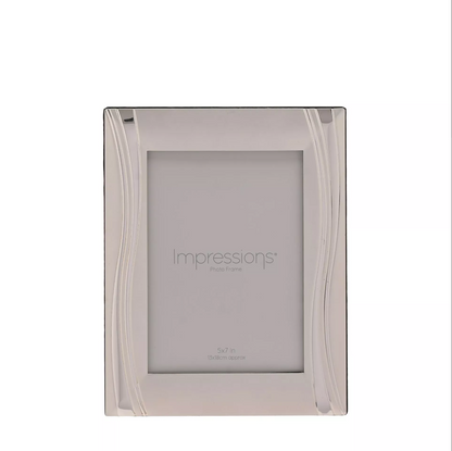 Glass photo frame with 'impressions' branding on a white background