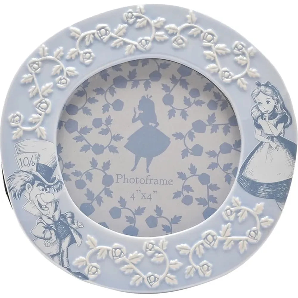 Disney Alice in Wonderland Round Photo Frame – 4" x 4" Ceramic Photo Frame