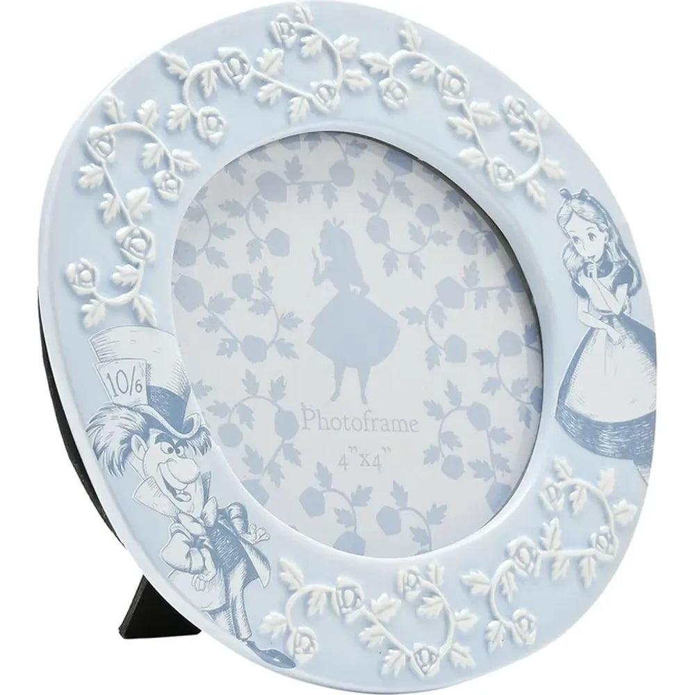 Disney Alice in Wonderland Round Photo Frame – 4" x 4" Ceramic Photo Frame