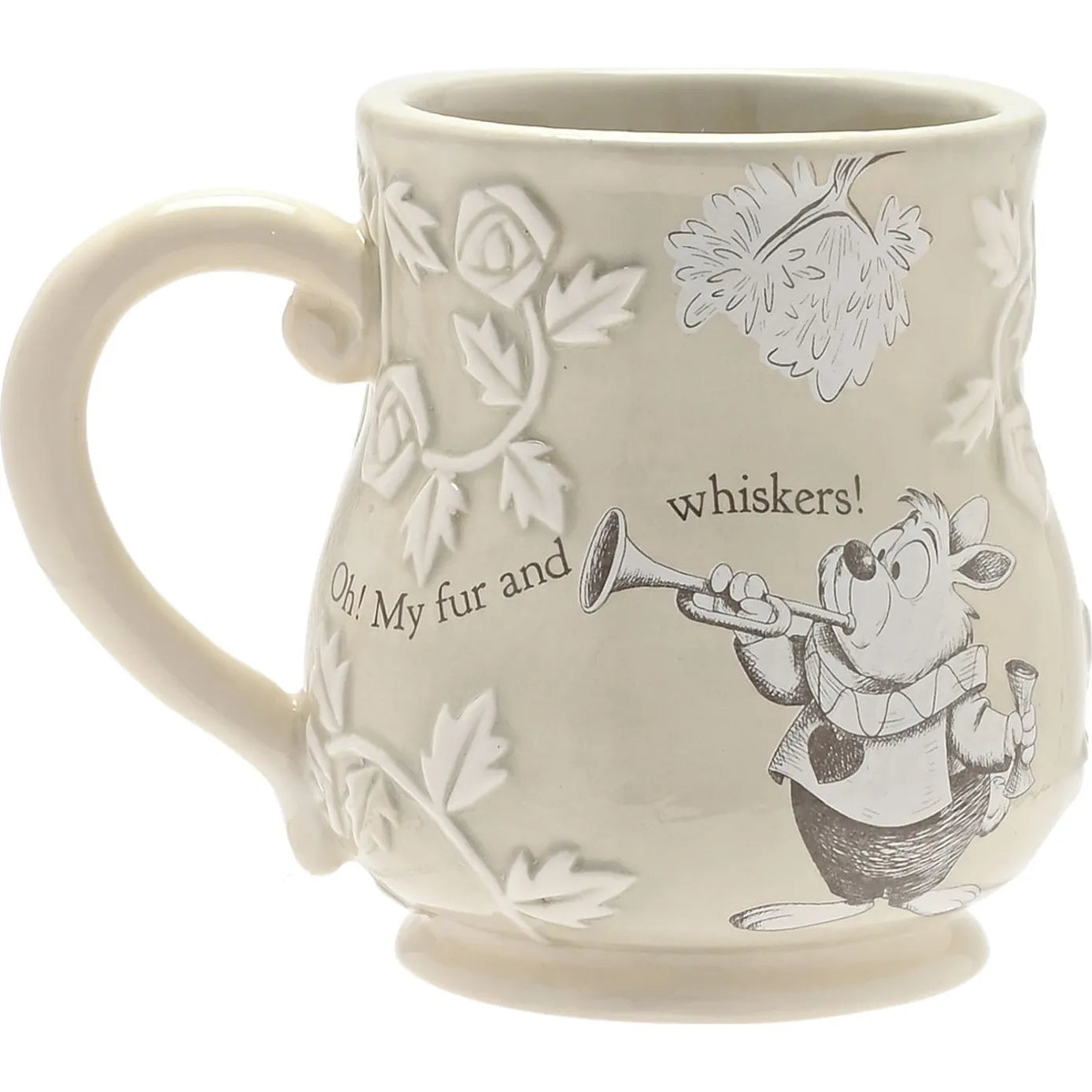 Disney Alice in Wonderland White Rabbit Embossed Mug – Official Ceramic Tea & Coffee Mug