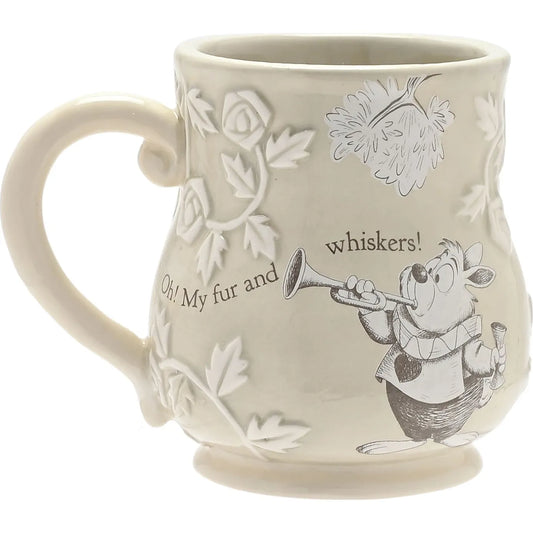 Disney Alice in Wonderland White Rabbit Embossed Mug – Official Ceramic Tea & Coffee Mug