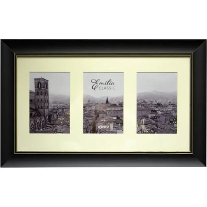 Kenro Emilia Classic Photo Frame for Three 6x4" Photos - Black