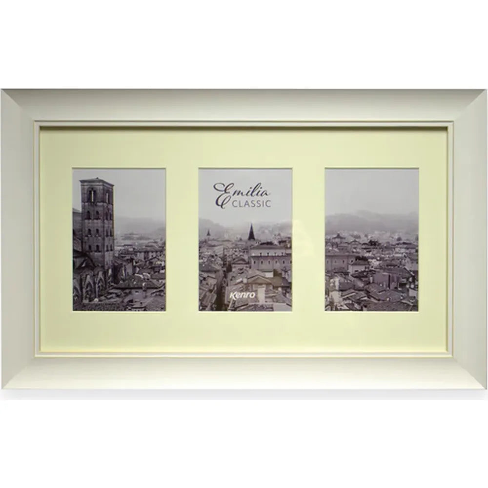 Kenro Emilia Classic Photo Frame for Three 6x4" Photos - White
