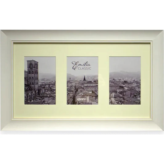 Kenro Emilia Classic Photo Frame for Three 6x4" Photos - White