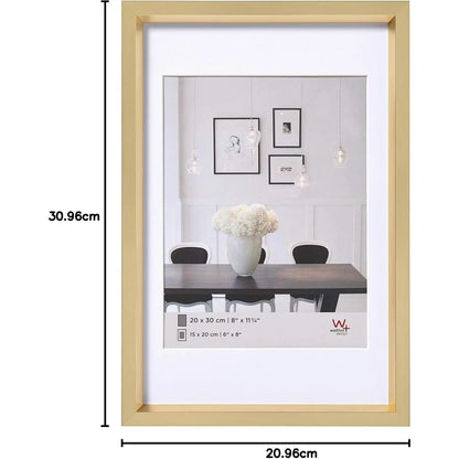 Walther Steel Style Photo Frame Gold 12x8 Inch