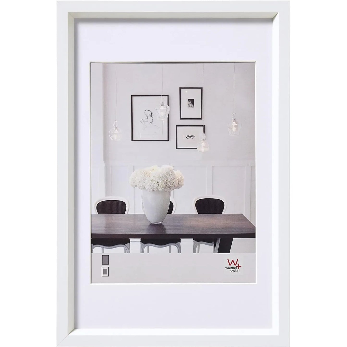 Walther Steel Style Photo Frame White 16x12 Inch