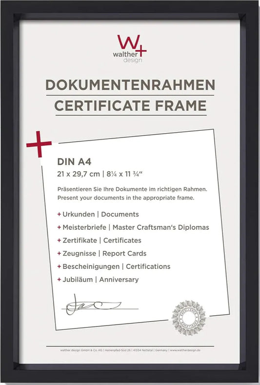 Walther Steel Style Photo Frame Black A4