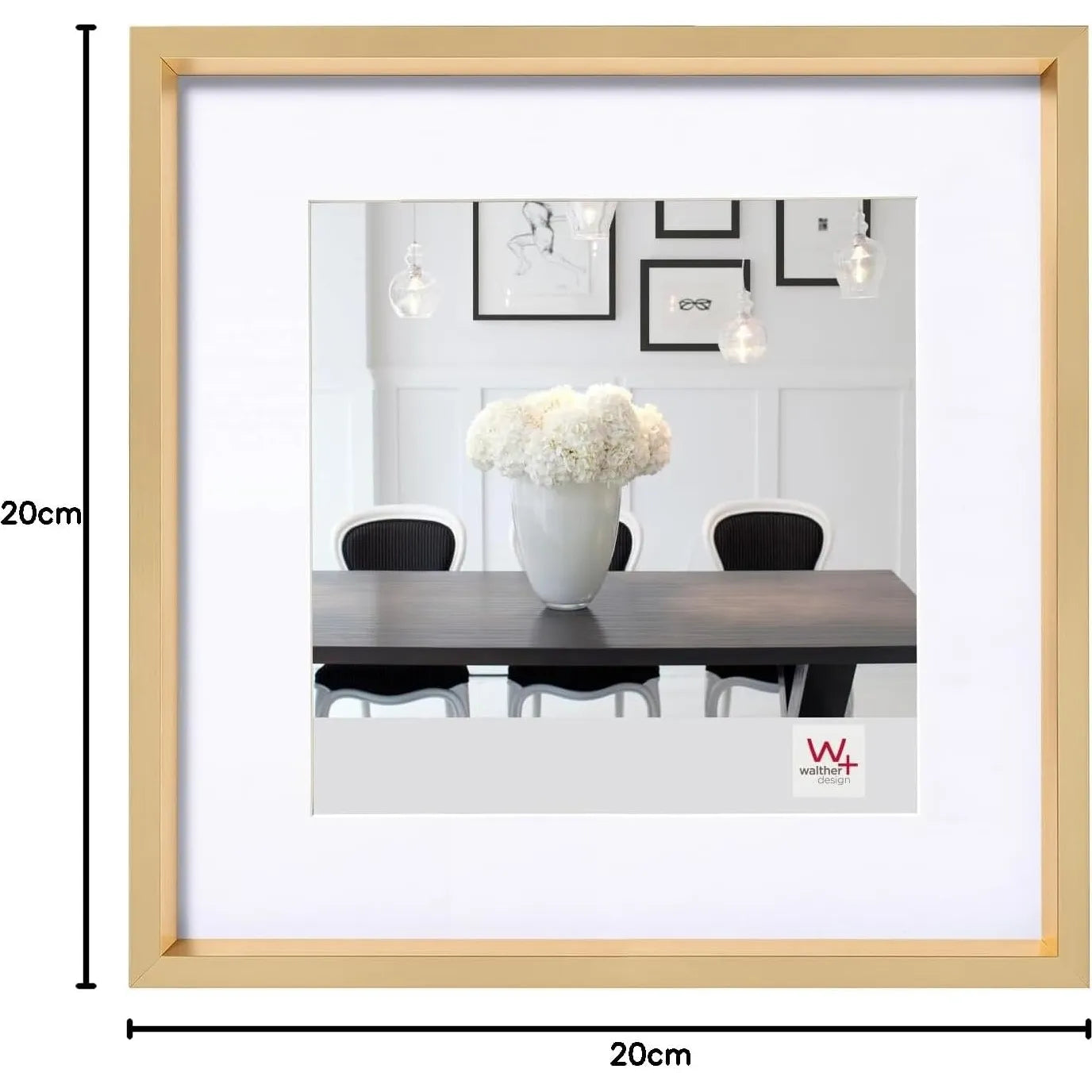 Walther Steel Style Photo Frame Gold 8x8 Inch