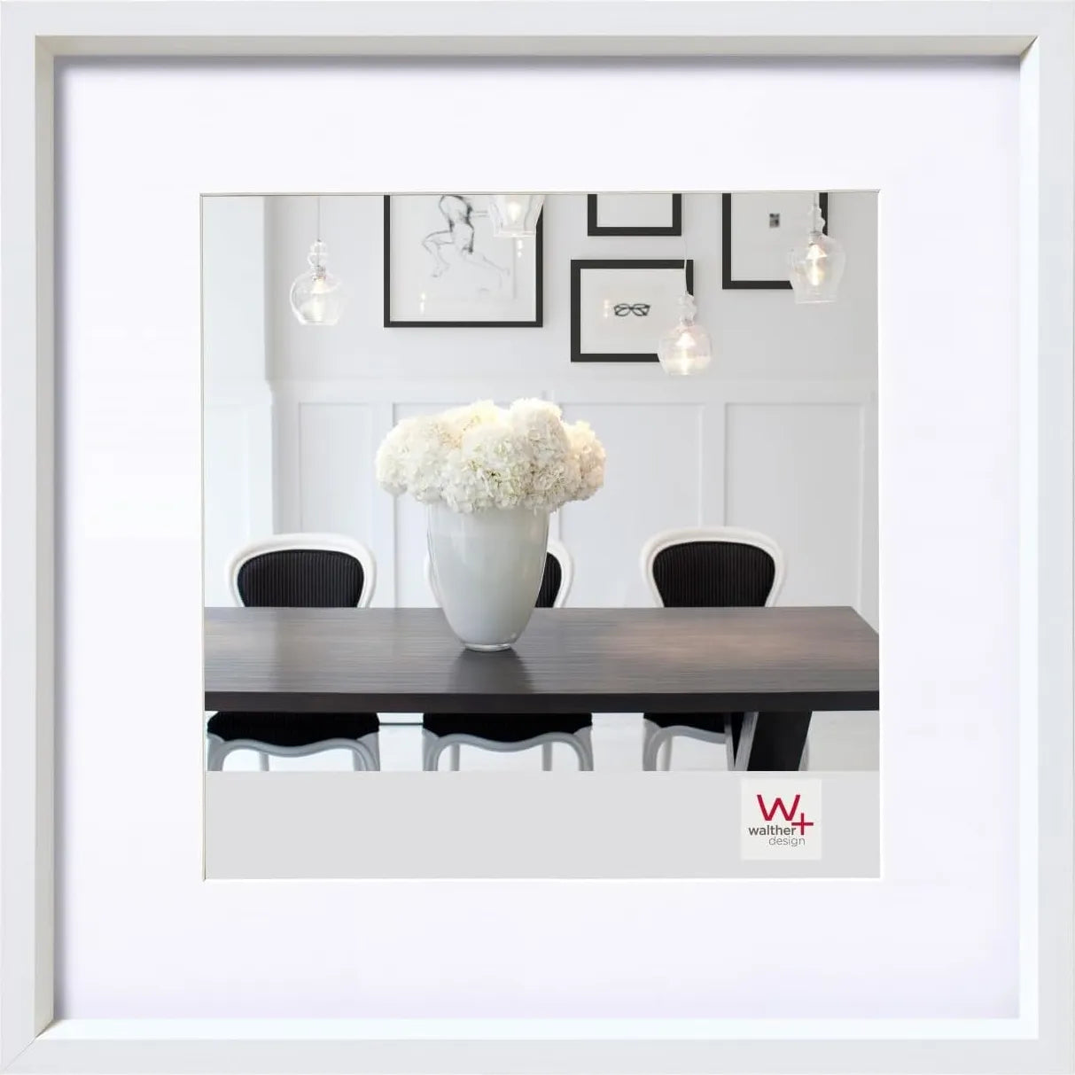 Walther Steel Style Photo Frame White 8x8 Inch