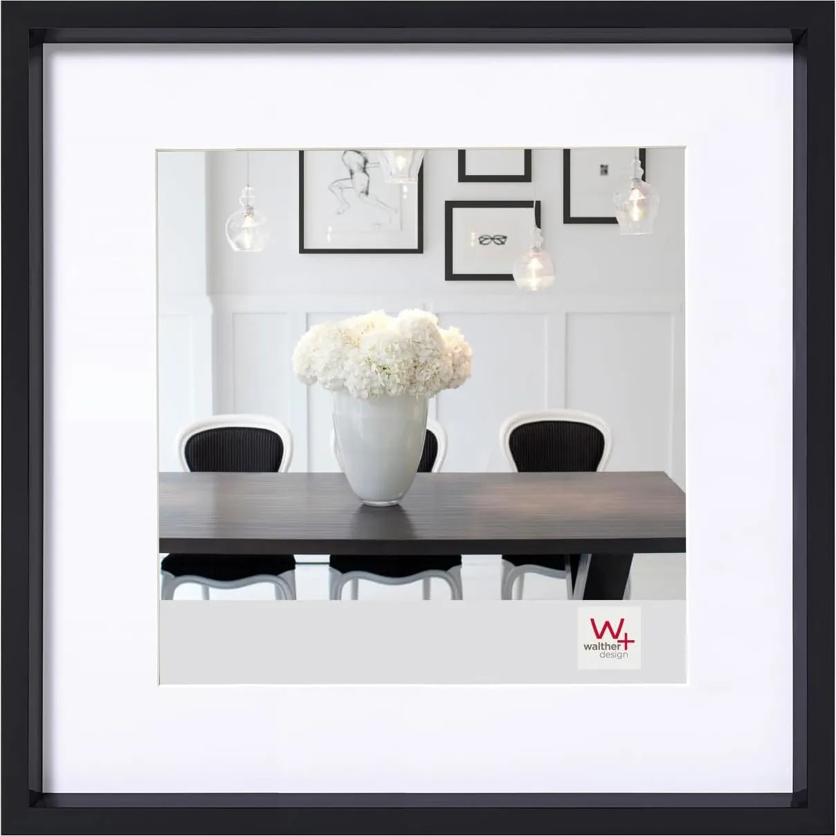 Walther Steel Style Photo Frame Black 15.75x15.75 Inches