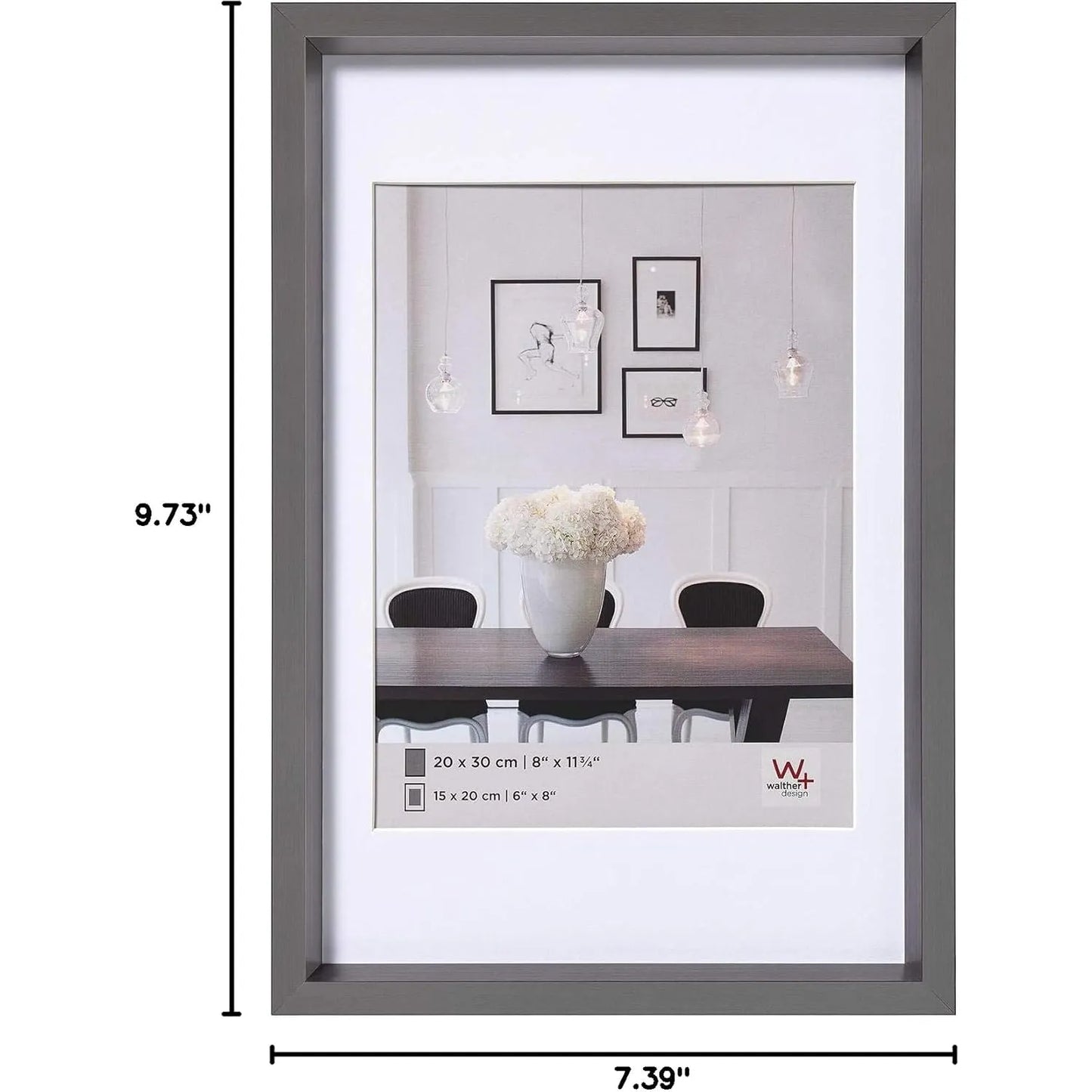 Walther Steel Style Photo Frame Steel 9.5x7 Inch