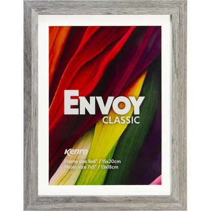Kenro Envoy Classic Photo Frame 8x6" with 7x5" Mat - Grey