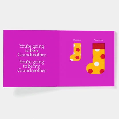 You're Going To Be A Grandmother Book With 2 Pairs of Socks - By John and Louise Kane