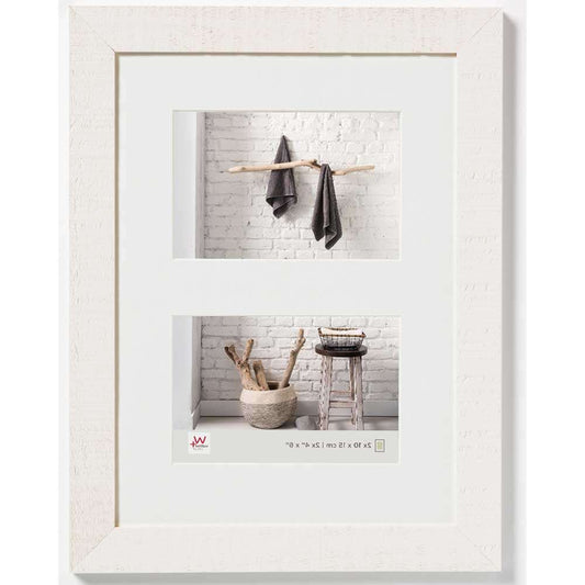 Walther Home Wooden Multi Picture Frame - 12.5x9 inch (Insert for 2x 6x4 inch) Polar White