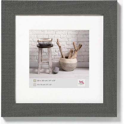 Walther Home Grey Wooden Picture Frame – 8×8 inch (6x6 Mount Insert)