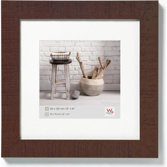 Walther Home Walnut Wooden Picture Frame – 8×8 inch (6x6 Mount Insert)